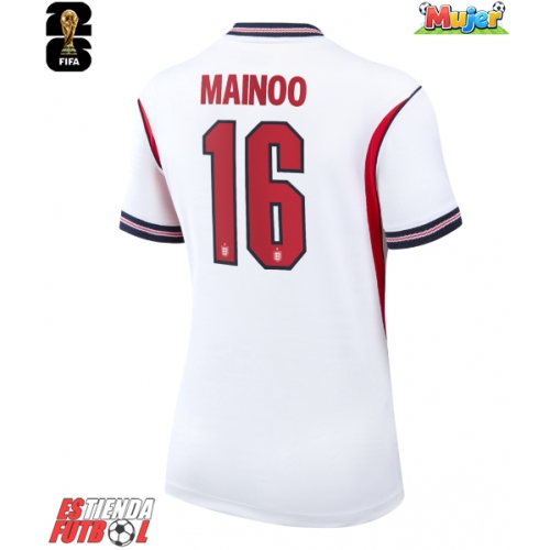 Inglaterra Kobbie Mainoo #16 Primera Equipación Mujer Mundial 2026 Manga Corta